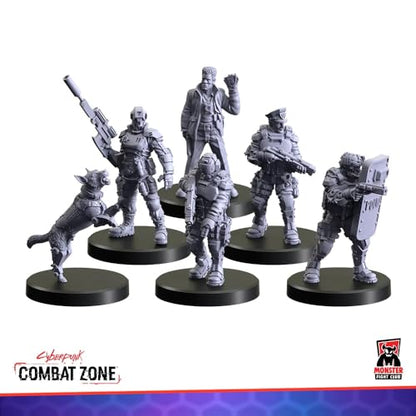 Monster Fight Club Cyberpunk Red Combat Zone Miniatures Expansion: Lawmen Starter Gang - style: Lawmen
