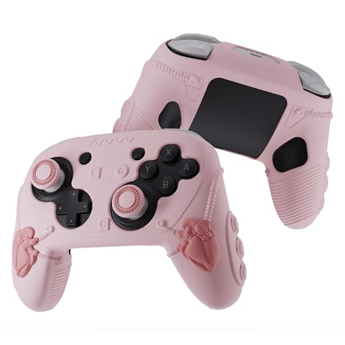 Steelheart Mecha Controller Cover, Non-Slip Soft Silicone Skin for Nintendo Switch 2 Pro, with Thumb Grips (Blush Pink) - color: Blush Pink