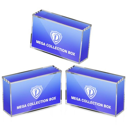 Clear Acrylic Display Case,Stackable Storage Box with Magnetic Closure,Compatible with Mega Charzrd X ex UPC and 151 UPC,Ideal for Showcasing Collectibles(Mega,3 Pack) - size: Mega