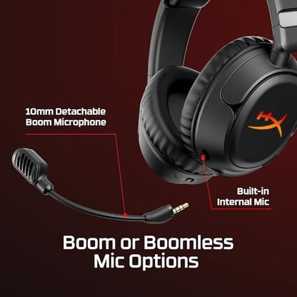 HyperX Cloud Flight 2 – Wireless Gaming Headset, Customizable RGB Lighting with Removable Earcup Plates, up to 100 Hours of Battery Life, 2.4GHz & Bluetooth, Multi-Platform Compatibility - Black - color: Black