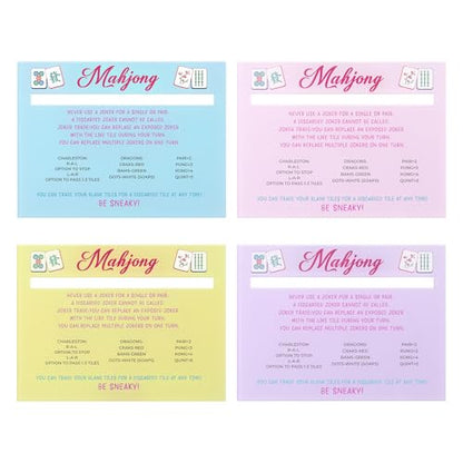 Mahjong Line Finder, 4 Pack Bright Mahjong Rules Helper Reader Beginner-Friendly Accessories - Blue/Purle/Pink/Yellow - color: Blue/Purle/Pink/Yellow