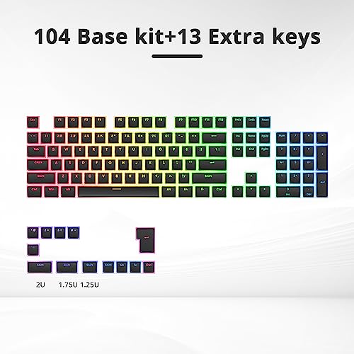 Pudding Keycaps - PBT Double Shot Gaming Keycaps, XDA Profile for US/ISO Layout 60% 65% 75% Mechanical Keyboard (Black Pudding) - color: Black Pudding