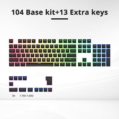 Pudding Keycaps - PBT Double Shot Gaming Keycaps, XDA Profile for US/ISO Layout 60% 65% 75% Mechanical Keyboard (Black Pudding) - color: Black Pudding
