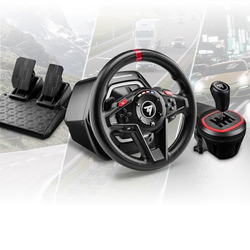 Thrustmaster T128 X Racing Wheel, Pedals & Shifter Bundle - XBOX & PC | Hybrid drive force feedback, 900-degree rotation, racing pedals, 7-speed gearbox, magnetic paddles, for driving and farm sims - style: T128X & Shifter Pack