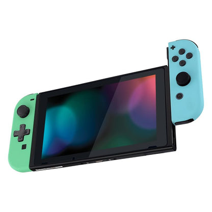 eXtremeRate Mint Green & Heaven Blue DIY Housing (D-Pad Version) with Full Buttons for Joycon Handheld Controller, Replacement Shell for Nintendo Switch & Switch OLED [Only The Shell, NOT The Joycon] - color: Mint Green & Heaven Blue