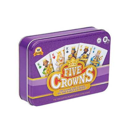 Five Crowns Collectible Tin – Card Game for Kids and Adults, Family Game Night, The Game isn’t Over Until the Kings Go Wild, 5 Suited Rummy Style Card Game, 1-7 Players, Ages 8+ - style: Five Crowns