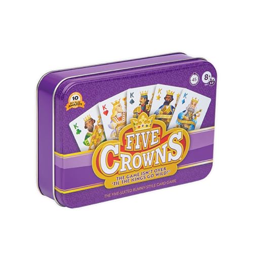 Five Crowns Collectible Tin – Card Game for Kids and Adults, Family Game Night, The Game isn’t Over Until the Kings Go Wild, 5 Suited Rummy Style Card Game, 1-7 Players, Ages 8+ - style: Five Crowns