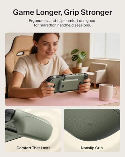Belkin Nintendo Switch 2 Grip Charging Case with 10000mAh Power Bank 30W | Magnetically Attachable Custom 10000mAh Power Bank with Ergonomic Nonslip Grip, Quick Release, Dockable, Built-in Kickstand - color: Olive, style: Charging Grip