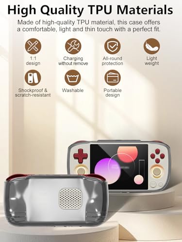 Arxonis Tpu Protective Case for AYANEO Pocket AIR Mini Handheld Game Console, Full-Body Protective Cover with Precise Cutout, Shockproof Dustproof Protector Sleeve & Scratch-Resistant Sleeve (Black) - color: Black