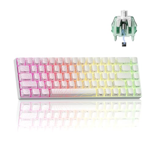 x XVX HE68 Pro Rapid Trigger Keyboard 60% Percent,Hall Effect Keyboard with Gateron Magnetic Jade Pro Switch,CNC Aluminum Frame Topographic Custom Mechanical Key Board for PC/Laptop/Xbox/PS4/PS5,White - color: Pro, White