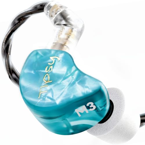 Tipsy M3 Professional IEM for Musicians, 2BA + 1DD Drivers, 36dB PNC, IPX5, Acoustic-Runway™ Technology, Skin-Friendly Resin, Detachable 0.78mm 2-pin Cable (B-Blue) - color: B-Blue