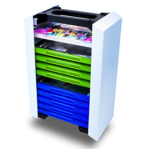 ADZ Game Storage Tower – Universal Games Storage Tower – Stores 12 Game or Blu-Ray Disks – Game Tower Rack for PS4, PS5, Xbox One, Xbox Series X/S, Switch Games and Blu-Ray Cases