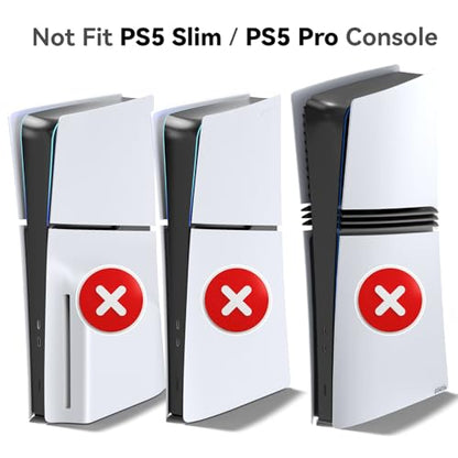 Tokluck PS5 Horizontal Stand with 3-Level Cooling Fans for PlayStation 5 Console, PS5 Accessories Controller Charging Station for PS 5 Edge Controller, P5 Cooling Station (Not Fit PS 5 Slim/Pro)