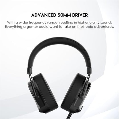 FANTECH Alto MH91 Gaming Headset with Detachable Mic, 50mm Drivers, Multi-Platform Compatible, Memory Foam Ear Cushions, in-Line Controls for PC/PS4/XBOX/Switch/Mobile