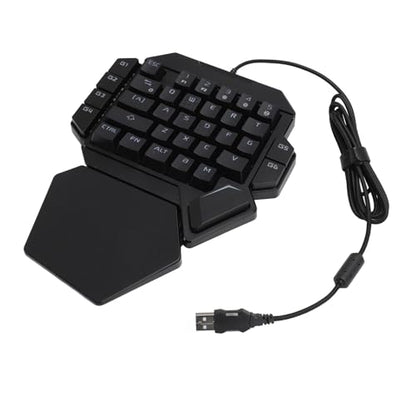 One Handed RGB Mechanical Gaming Keyboard 35 Keys RGB Backlight Blue Switch Mini Gaming Keypad with Wrist Rest for PC Gamer/2567