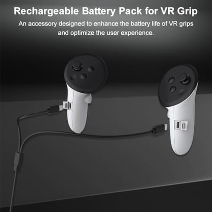 VR Controller Battery Pack Rechargeable Battery Cover for Meta Quest 3S/Quest 3