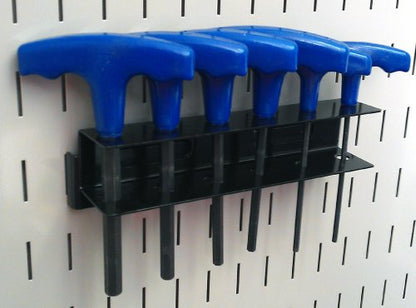 Wall Control Screwdriver Holder Bracket Slotted Metal Pegboard Accessory Slotted Tool Board - Black - color: Black, size: 8in x 2in x 2in