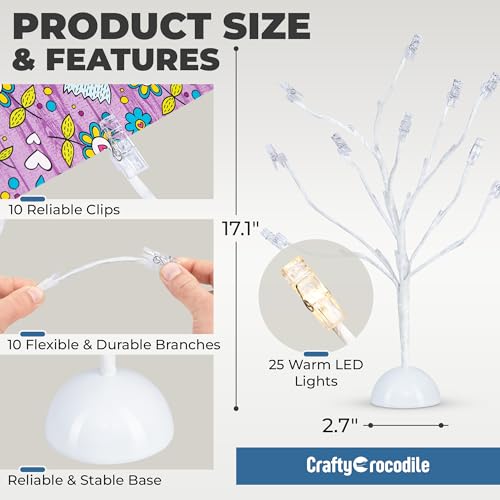 LED Gift Card Tree Holder to Hold Gift Cards, Lottery Tickets, Money | Lottery Ticket Holders with 12 Flexible Clips & 25 Warm Lights, Great for Birthday, Party, Wedding, Christmas - color: Led Gift Card Tree