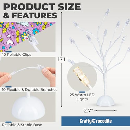 LED Gift Card Tree Holder to Hold Gift Cards, Lottery Tickets, Money | Lottery Ticket Holders with 12 Flexible Clips & 25 Warm Lights, Great for Birthday, Party, Wedding, Christmas - color: Led Gift Card Tree