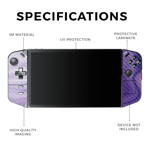 Carbon Fiber Gaming Skin Compatible with Lenovo Legion Go - Lavendar Acrylic - Premium 3M Vinyl Protective Wrap Decal Cover - Easy to Apply | Crafted in The USA by MightySkins - color: Lavendar Acrylic, style: Carbon Fiber Textured Finish