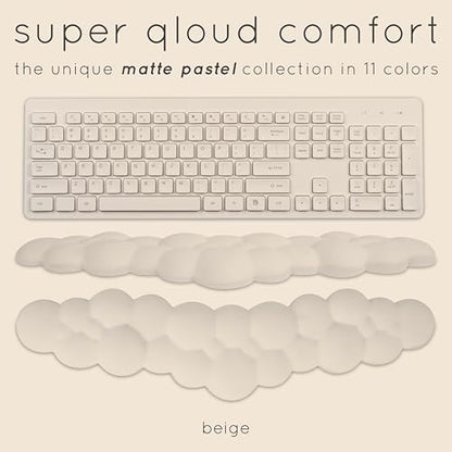Cloud Keyboard Wrist Rest – Create-ables Qloud Cloud Wrist Rest for Computer Keyboard and Mouse, Ergonomic Memory Foam Wrist Pad with Non-Slip Base, Includes Cloud Mouse Pad – Beige - color: 04 Nude Beige