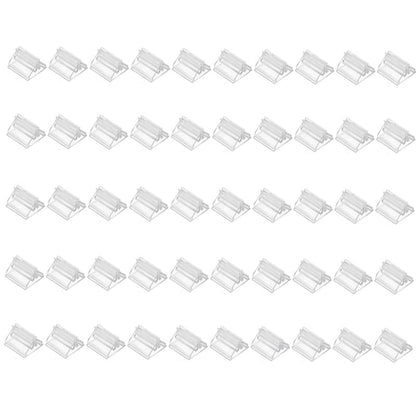 50 Pcs Clear Card Stands, Triangular Display Holders for Game Cards, Photos, Menus, Table Number Signs - Transparent Acrylic Card Holders for Board Games & Decor