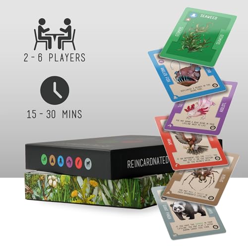 Reincardnated by Doolittle Gaming - A Turn-Based Deck Drafting Card Game - Strategy Party Game for 2-6 Players on Family Game Night