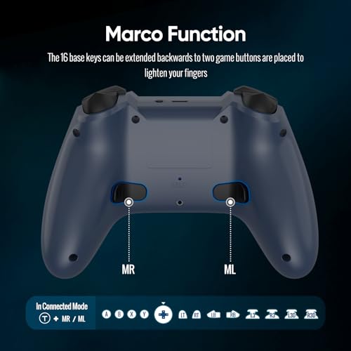 BETMI Wireless Controller for Xbox One, Xbox Series X/S, PC Adapter, Hall Effect Joysticks, Turbo, Macro, Remapping, Dual Vibration Function, 2.4GHz Gamepad(Dark White)