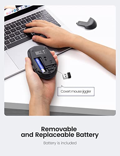 EAXBUX Covert Mouse Jiggler,2 in 1 Mouse with Jiggler, Undetectable Mouse Mover with ON/Off Switch, Drive Free,Simulate Mouse Movement to Keep Computer Awake,Plug and Play