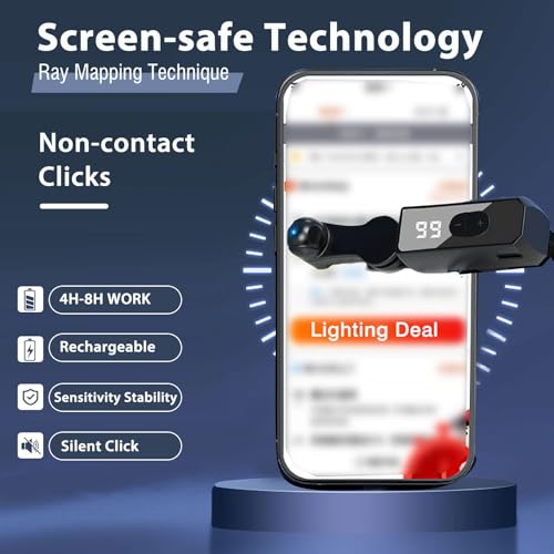 FUCINMTO Rechargeable Auto Clicker for Smart Phone, Adjustable Speed Clickers for iPhone iPad Apps Tiktok, Instant Click Simulation Finger Continuous Click for Game, Live Broadcasts Likes, Lightning Deal, Social Media Tasks