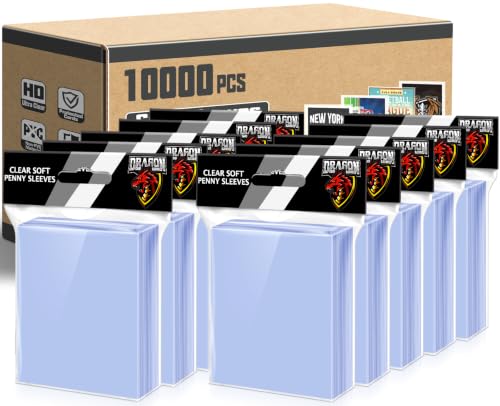 10000 Count Penny Card Sleeves for Trading Cards, Soft Card Sleeves Clear Plastic Card Protectors for MTG TCG Baseball Football Sports Game Photocards Compatible with Top Loaders - size: 10000P