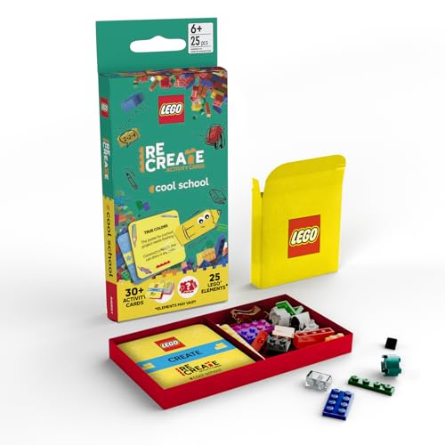 LEGO Recreate Activity Cards – Cool School | Learning Through Play Game with 30+ Activity Cards & 25 LEGO Elements | Ages 6+ - style: Cool School