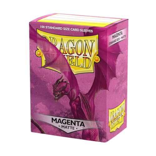 Dragon Shield | Standard Size Card Matte Sleeves | 100 CT - Smooth & Tough Premium TCG Sleeves | Compatible with Pokemon, Flesh & Blood, One Piece & Magic the Gathering | Magenta - color: Magenta