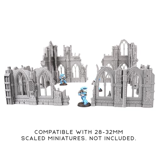 Sci-Fi Ruin Set 2 Bundle (2 Sets) for Wargames and RPGs 28mm 32mm Miniatures - style: Two Sets