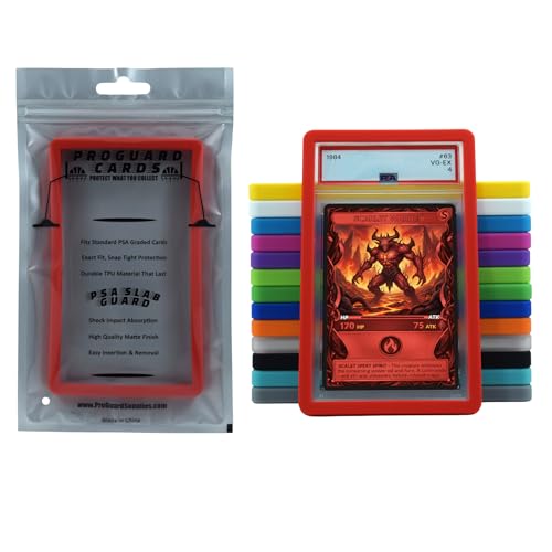 PSA Slab Guard Bumper for Standard PSA Graded Cards | Strong TPU, Exact Fit, Snap Tight Protection | Shock Absorption | Matte Finish PSA Slab Guard Protector (RED) - color: Red