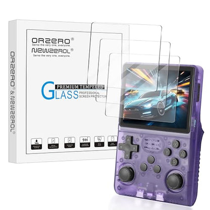 Orzero (3 Pack) Tempered Glass Screen Protector Compatible for R36Pro / R40S Pro Handheld Game Console, 9 Hardness High Definition Anti-Scratch Bubble-Free - size: R36Pro / R40S Pro