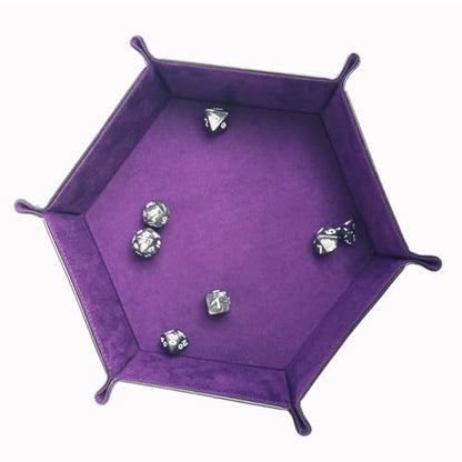 Kisangel 1 Piece Hexagon Jewelry Tray - Purple PU Game Tray for Board Game Tokens Entertainment Accessories - Trinket Dish for Rings, Necklaces, Earrings