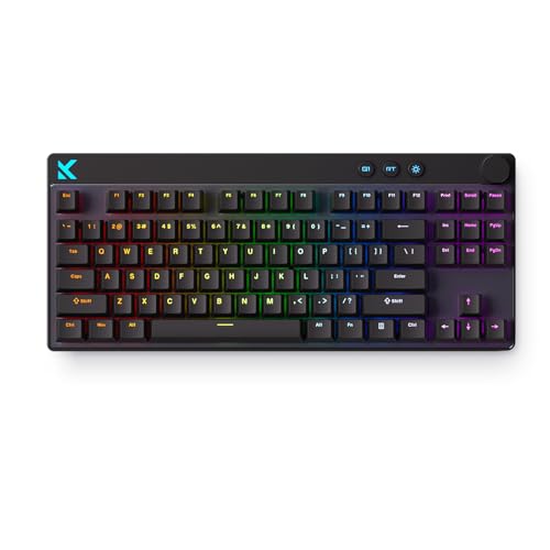 MCHOSE Mix 87 TKL Wired Gaming Keyboard Magnetic Switch Hall Effect Keyboards Rapid Trigger SOCD 8K Polling Rate Volume Knob Adjustable Actuation Point RGB Lighting HotSwap Black Apollo Switch - color: Black-Apollo TTC