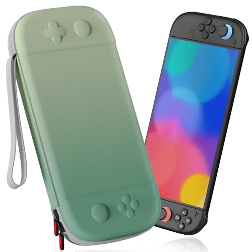 STARTRC GAMES Slim Carrying Case for Nintendo Switch 2 2025, Hard Shell Travel Case with 12 Game Card Slots, Portable Carry Bag for Switch 2 Console Green - color: Green