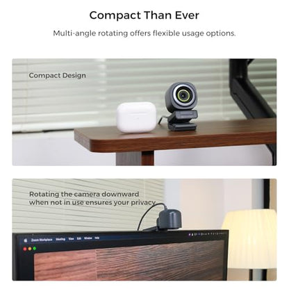 NearStream 2K Webcam for PC, 1080p 60fps, Autofocus, Noise-Canceling Mic | 2K at 30fps, 60°/75°/95° FOV, Software Control, Plug & Play, 10-Foot Voice Pickup, USB Webcam for Meetings and Streaming - style: 2K@30FPS,1080P@60FPS