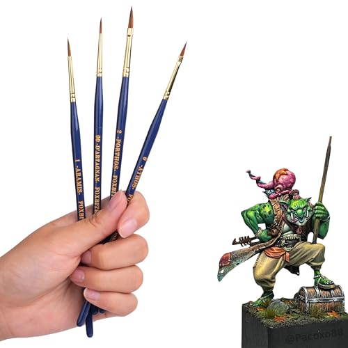 FOXBITE Kolinsky Sable Set Brushes for Miniature Painting Modeling Pieces Fine Detail Paint Brush Miniature Painting Kit Mini Paints Acrylic for Warhammer for Advanced Painters