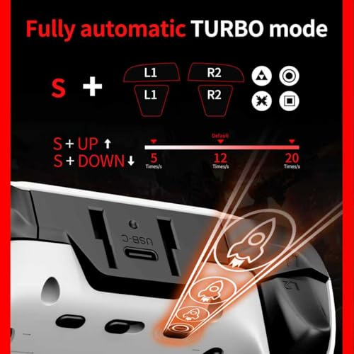 NBCP X-2 Wireless 5th Generation Elite Gamepad for PlayStation 4 Controller ,PS4 pro controller,with 1000mAh Battery/USB C Cable - Dual Motors,Macro programming buttons, 6-Axis Gyro, 3.5mm Audio Jack,TURBO mode, Multi Touch Pad & Drift repair function, Co