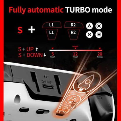 NBCP X-2 Wireless 5th Generation Elite Gamepad for PlayStation 4 Controller ,PS4 pro controller,with 1000mAh Battery/USB C Cable - Dual Motors,Macro programming buttons, 6-Axis Gyro, 3.5mm Audio Jack,TURBO mode, Multi Touch Pad & Drift repair function, Co