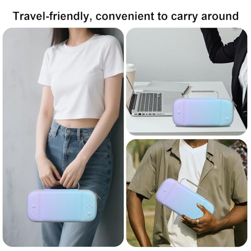 BOVKE Carrying Case for New 2025 Nintendo Switch 2, Switch 2 Protective Hard Travel Bag Holder with Extra Space for Joy-Con, Cables, Games Cartridges and Accessories, Fancy Purple Blue - color: Fancy Purple Blue