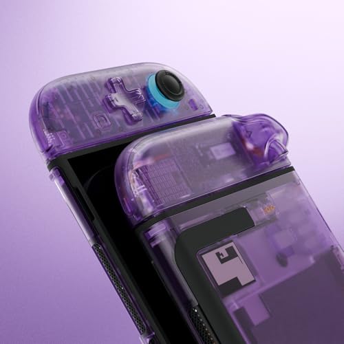 eXtremeRate DIY Replacement Shell Buttons (D-Pad Ver) for Nintendo Switch 2, Full Set Rear Back Plate Controller Housing Buttons for Switch 2 Console & Joycon 2 - Deluxe Version - Clear Atomic Purple - color: Clear Atomic Purple