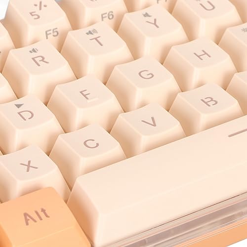 Mini Keyboard, 61 Keys Keyboard Wired Gaming Keyboard RGB Small Gaming Keyboard Gaming Keyboard 60 Percent Imitated Mechanical Compact for Typist (Orange Yellow)