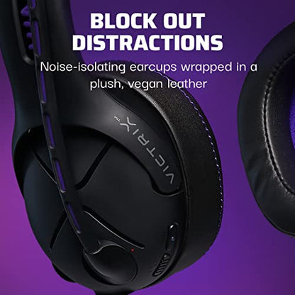 Victrix Gambit Black Wireless and Wired Gaming Headset with Mic - Microsoft Xbox One, Series X|S, PC - Esports-Ready Pro Audio, Noise Cancelling Microphone, Ultra-Comfort Over the Ear Headphones - style: Xbox