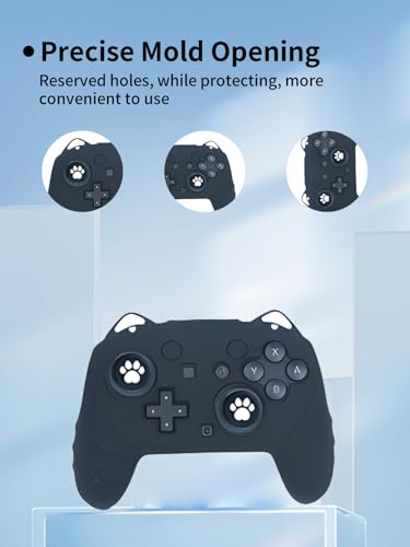 Case for Nintendo Switch 2 Pro Controller,UYRUREL Premium Sillence Material,Shock-Absorbing and Anti Drop Protection Soft Shell,with Stickers and Thumb Grips,Black. - color: BLACK