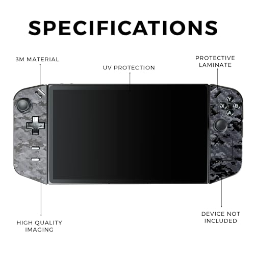 Carbon Fiber Gaming Skin Compatible with Lenovo Legion Go - Digital Camo - Premium 3M Vinyl Protective Wrap Decal Cover - Easy to Apply | Crafted in The USA by MightySkins - color: Digital Camo, style: Carbon Fiber Textured Finish