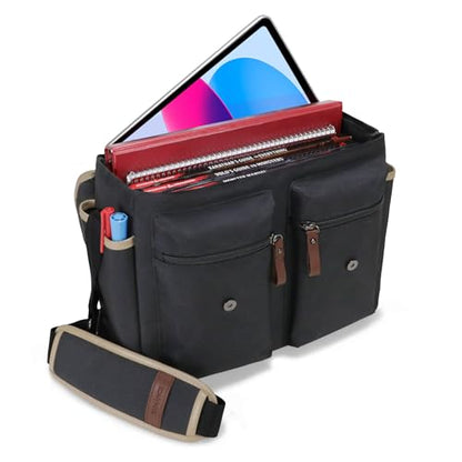 ENHANCE Designer Edition DnD Bag - RPG Player's Dungeons and Dragons Messenger Bag Fits Player's Handbook, Binders, Dice - color: Black